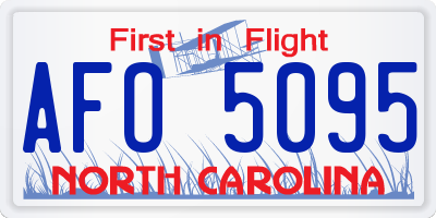 NC license plate AFO5095