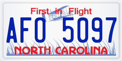 NC license plate AFO5097