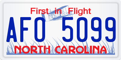 NC license plate AFO5099