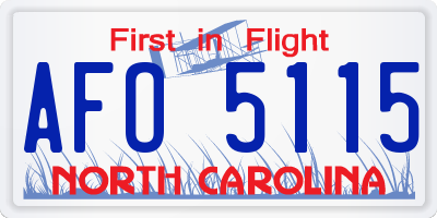 NC license plate AFO5115