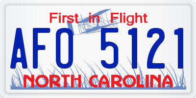 NC license plate AFO5121