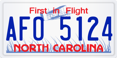 NC license plate AFO5124
