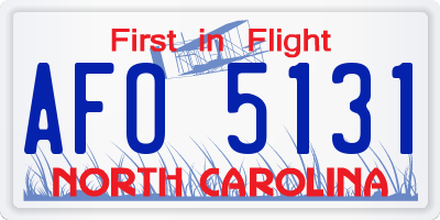 NC license plate AFO5131