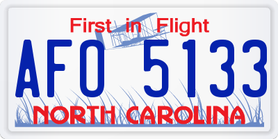NC license plate AFO5133