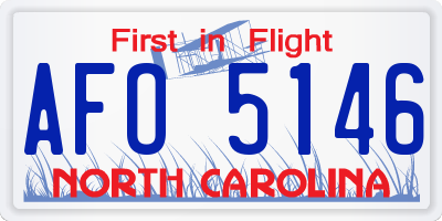 NC license plate AFO5146