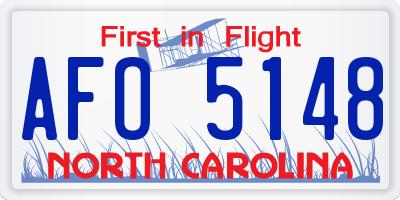 NC license plate AFO5148
