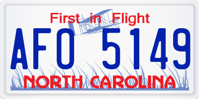 NC license plate AFO5149