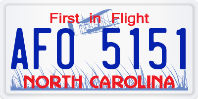 NC license plate AFO5151