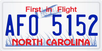 NC license plate AFO5152