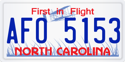 NC license plate AFO5153