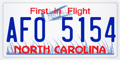 NC license plate AFO5154