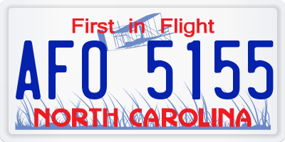 NC license plate AFO5155
