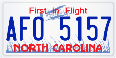 NC license plate AFO5157
