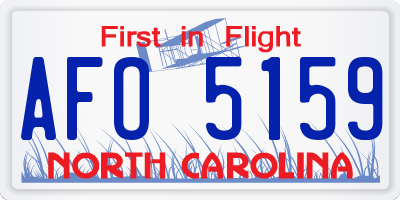NC license plate AFO5159