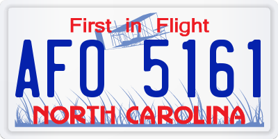 NC license plate AFO5161