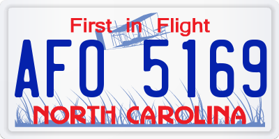 NC license plate AFO5169