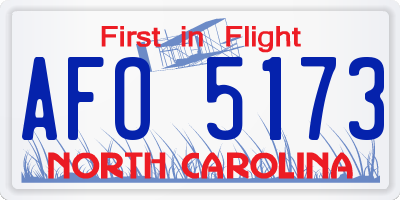 NC license plate AFO5173