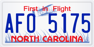 NC license plate AFO5175