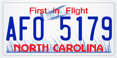 NC license plate AFO5179