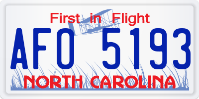 NC license plate AFO5193