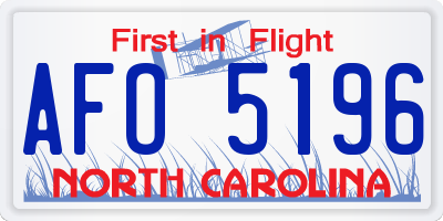 NC license plate AFO5196