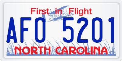 NC license plate AFO5201