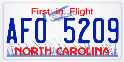 NC license plate AFO5209