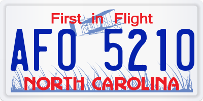 NC license plate AFO5210