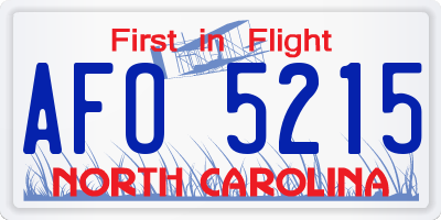 NC license plate AFO5215