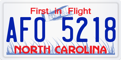 NC license plate AFO5218