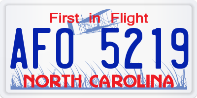 NC license plate AFO5219