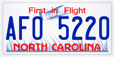 NC license plate AFO5220