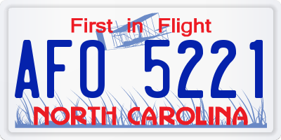 NC license plate AFO5221