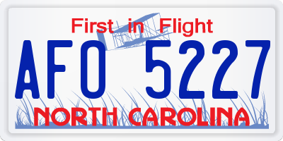 NC license plate AFO5227