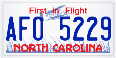 NC license plate AFO5229
