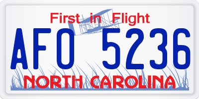 NC license plate AFO5236
