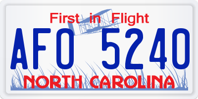 NC license plate AFO5240