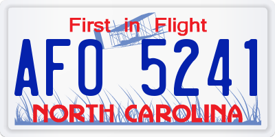 NC license plate AFO5241