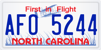 NC license plate AFO5244