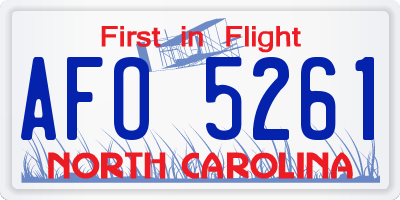 NC license plate AFO5261