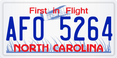 NC license plate AFO5264