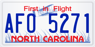 NC license plate AFO5271
