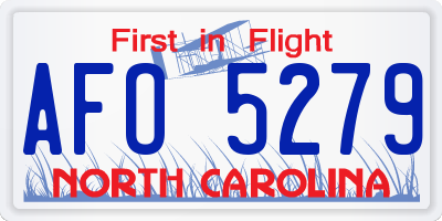 NC license plate AFO5279