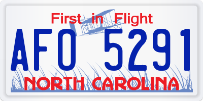NC license plate AFO5291