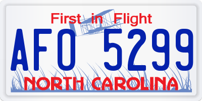 NC license plate AFO5299
