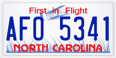 NC license plate AFO5341