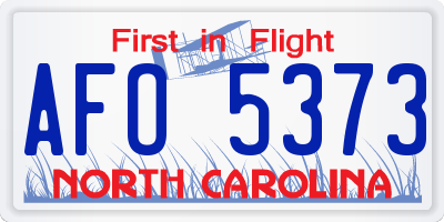 NC license plate AFO5373