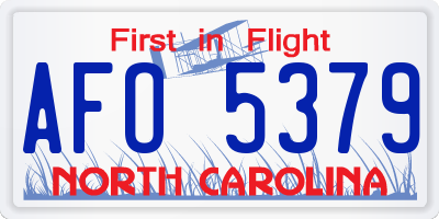 NC license plate AFO5379