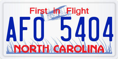 NC license plate AFO5404