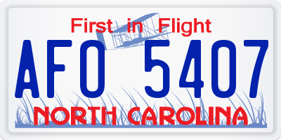 NC license plate AFO5407